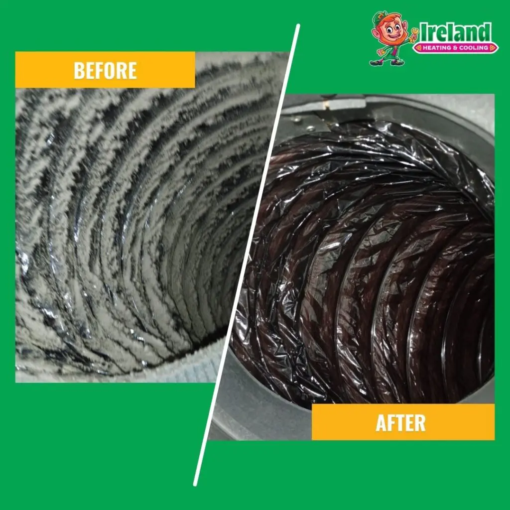 dust in air conditioning ducts, before and after hvac ductwork cleaning
